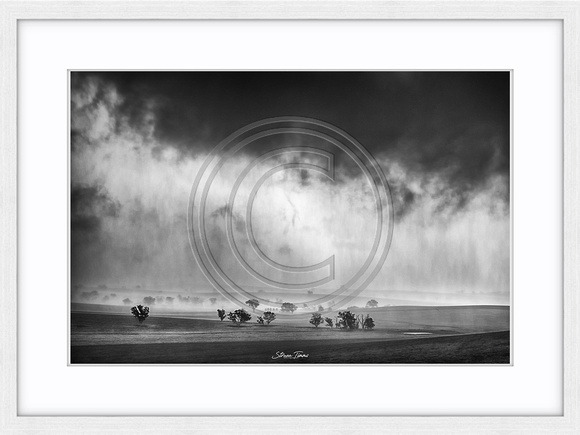 Mono Storm - Framed Print (soft white frame)